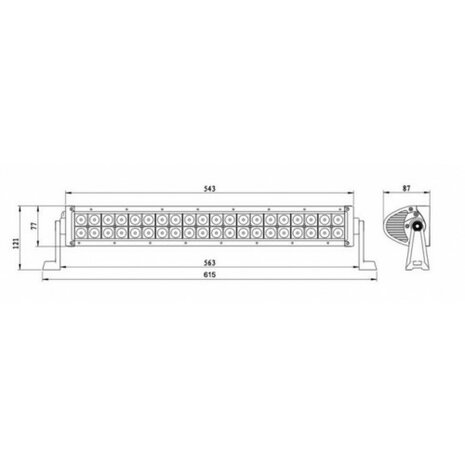 Barre panel LED 40x LED 630mm curve